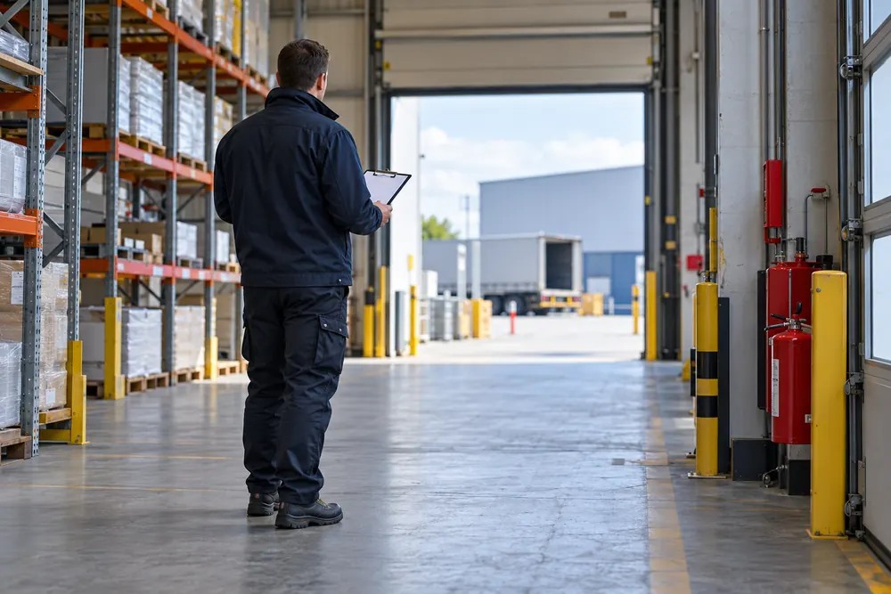 Clipboard review of warehouse fire precautions for Nottingham business premises